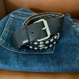 Vintage RRL studded leather belt size 34